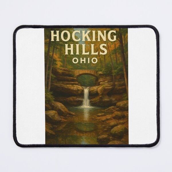 Item preview, Hocking Hills Ohio Waterfall and Stone Bridge Scene designed and sold by Aryabek.