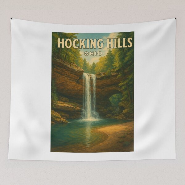 Item preview, Hocking Hills Ohio Cedar Falls and Sandstone Arch designed and sold by Aryabek.