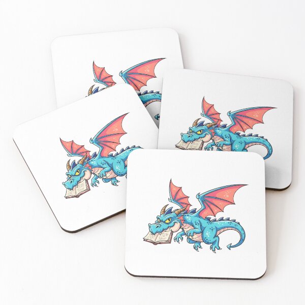 Item preview, Mischievous Blue Dragon Reading designed and sold by TheAnimalZ00.