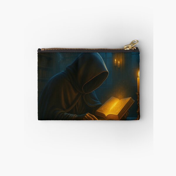 Item preview, The Scholar’s Vigil • Cloaked Monk Reading by Candlelight in the Gilded Scriptorium designed and sold by fairmaiden7.