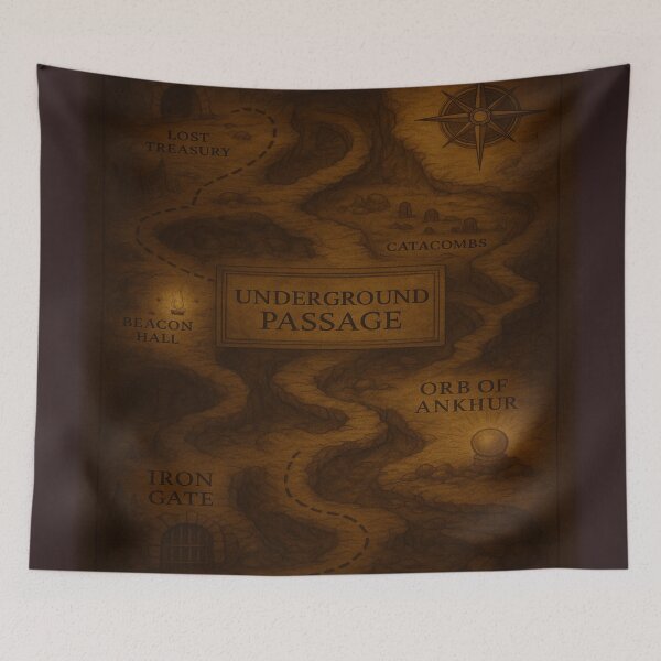 Item preview, Underground Passage Sketchbook – Map of Hidden Crypts & Forgotten Tunnels designed and sold by fairmaiden7.