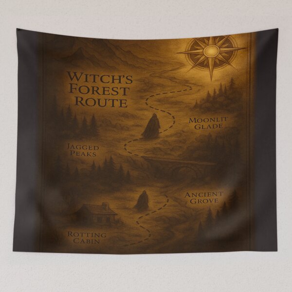Item preview, Witch’s Forest Route • Enchanted Map of Mystical Paths & Lore designed and sold by fairmaiden7.