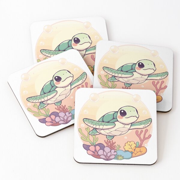 Item preview, Kawaii Sea Turtle Sticker – Cute Ocean Marine Life Illustration designed and sold by DreamyChaos.
