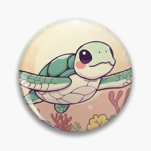 Item preview, Kawaii Sea Turtle Sticker – Cute Ocean Marine Life Illustration designed and sold by DreamyChaos.