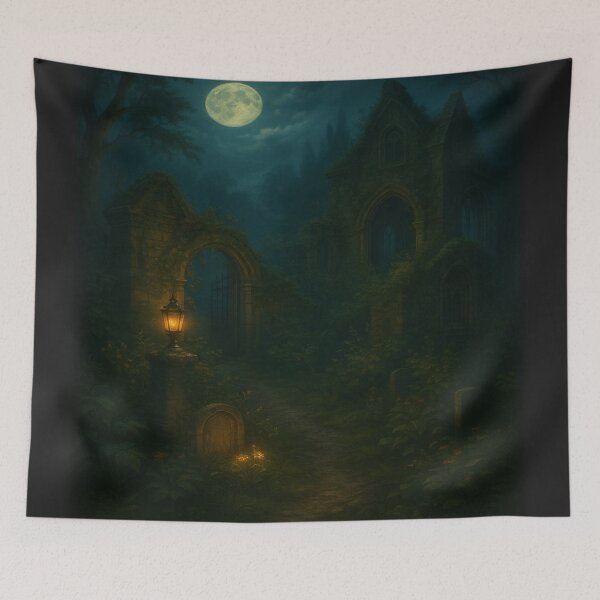Item preview, Moonlit Garden Gate • Enchanted Fountain in a Forgotten Fantasy Realm designed and sold by fairmaiden7.