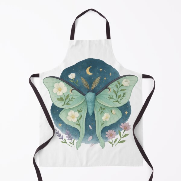 Item preview, Floral Luna Moth – Celestial Night Sky with Blossoms designed and sold by Zee's Whimsical Wonders.