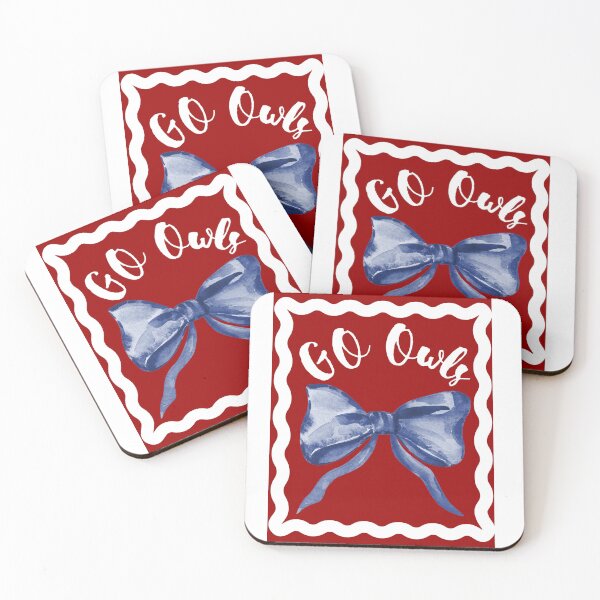 Item preview, Go Owl FAU Blue Bow Print designed and sold by darlingdormart.