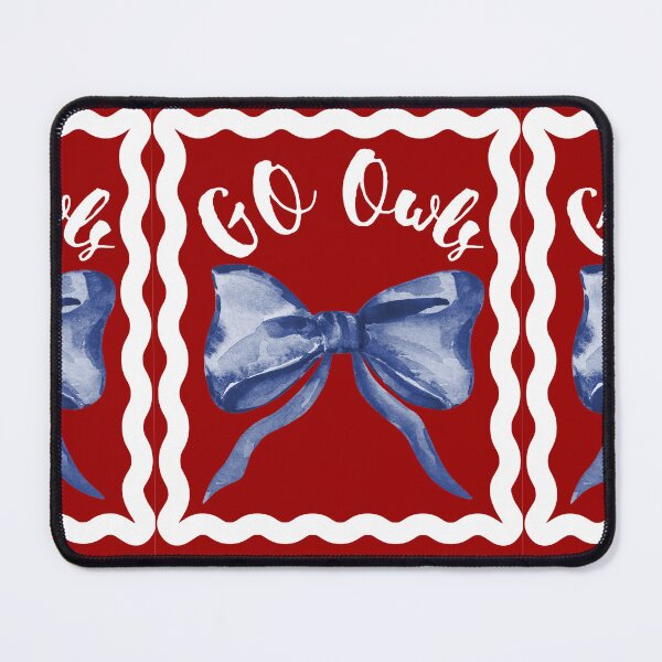 Item preview, Go Owl FAU Blue Bow Print designed and sold by darlingdormart.