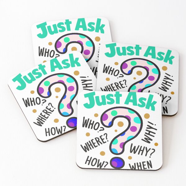 Item preview, Just Ask Question Mark Colorful Typography Design designed and sold by graphicnew.