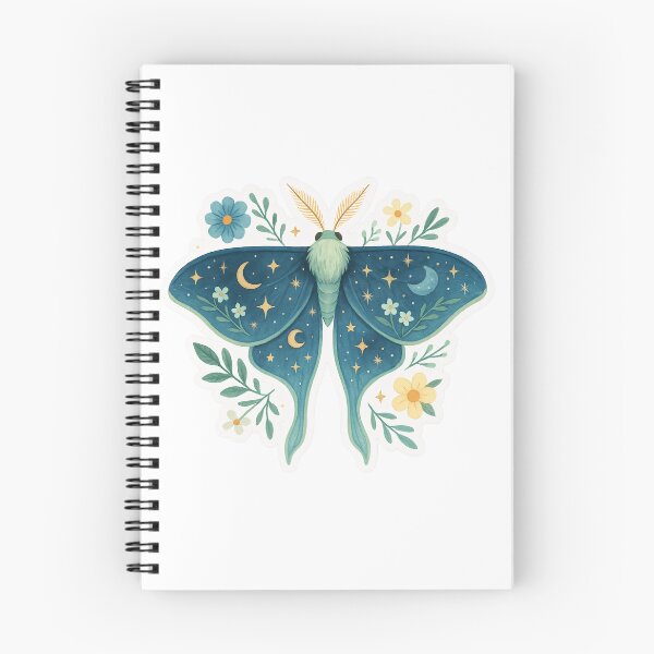 Item preview, Celestial Floral Moth – Moonlit Wings with Stars and Flowers designed and sold by Zee's Whimsical Wonders.