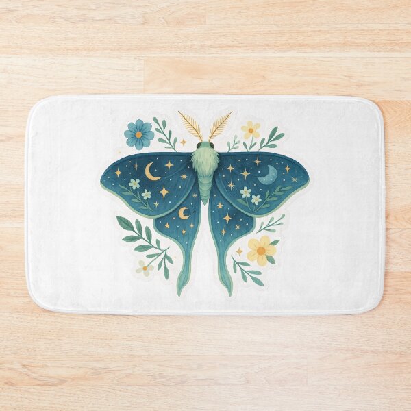 Item preview, Celestial Floral Moth – Moonlit Wings with Stars and Flowers designed and sold by Zee's Whimsical Wonders.