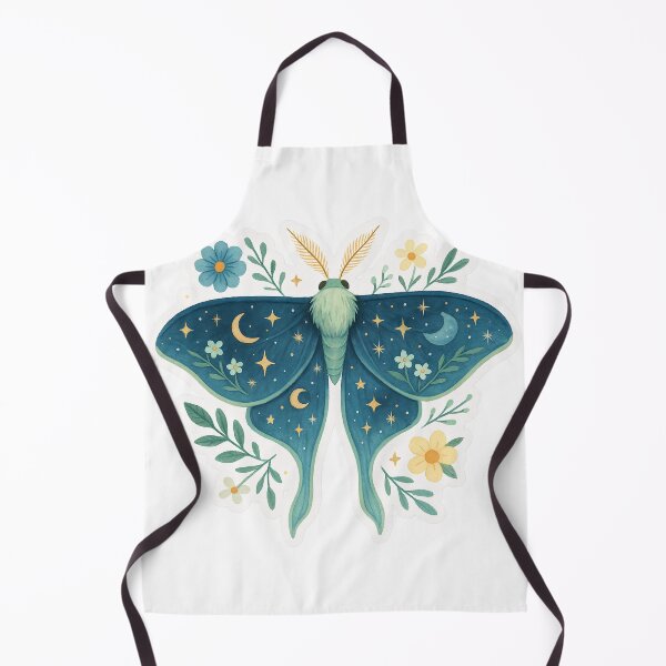 Item preview, Celestial Floral Moth – Moonlit Wings with Stars and Flowers designed and sold by Zee's Whimsical Wonders.