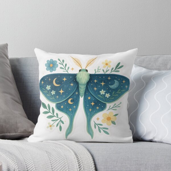Item preview, Celestial Floral Moth – Moonlit Wings with Stars and Flowers designed and sold by Zee's Whimsical Wonders.