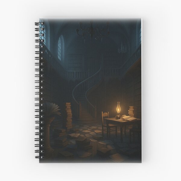 Item preview, Arcane Library Spiral • Dusty Gothic Book Haven With Oil Lamp Glow designed and sold by fairmaiden7.