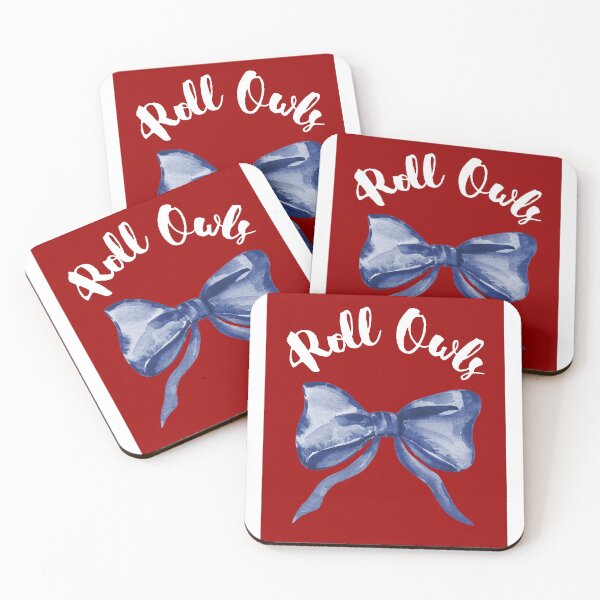 Item preview, Roll Owls Fau Blue Bow Print designed and sold by darlingdormart.