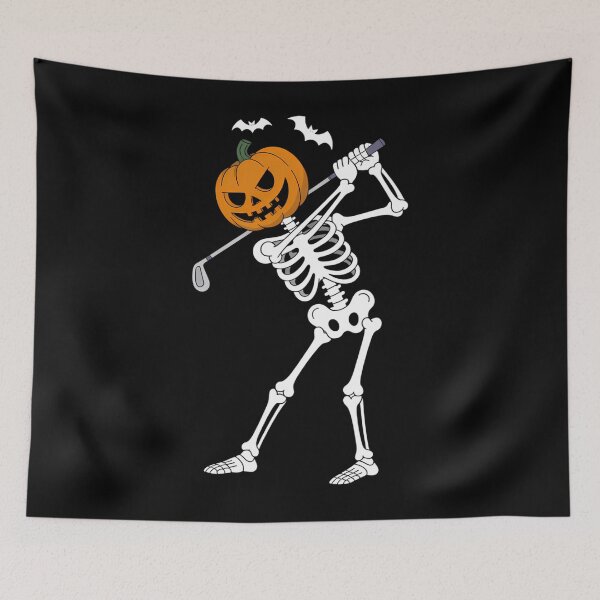 Item preview, Skeleton Golf Halloween Pumpkin Golfing Golfer designed and sold by tearbytea.
