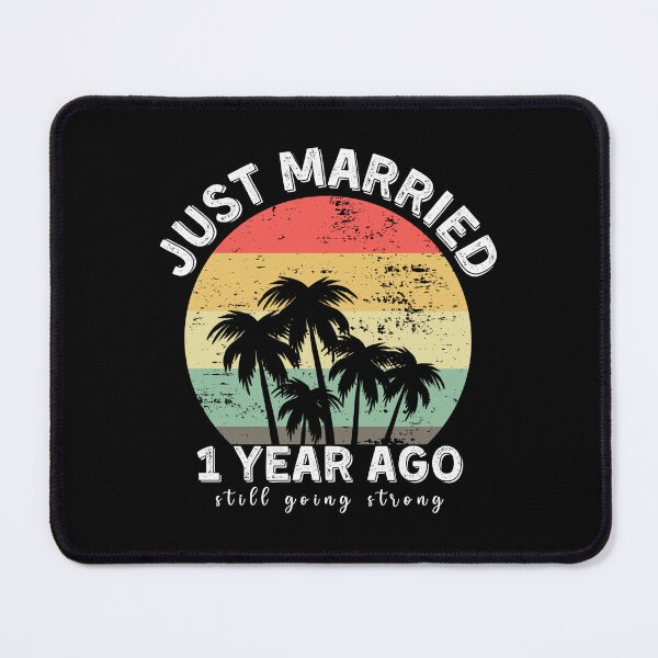 Item preview, Vintage - Just Married 1 Year Ago, 1st Wedding Anniversary for Couple Men & Women designed and sold by Mozaic Clothes.