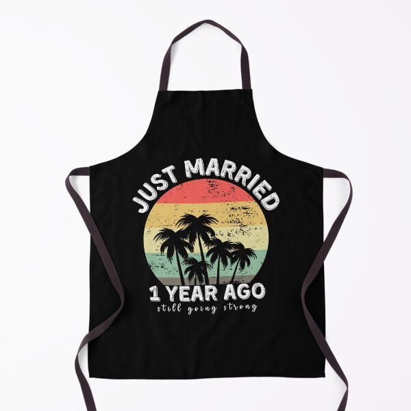 Item preview, Vintage - Just Married 1 Year Ago, 1st Wedding Anniversary for Couple Men & Women designed and sold by Mozaic Clothes.
