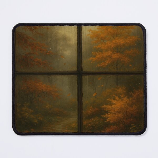 Item preview, Rainy Garden Window • Autumn Forest Path Behind Misty Glass Fantasy Art designed and sold by fairmaiden7.