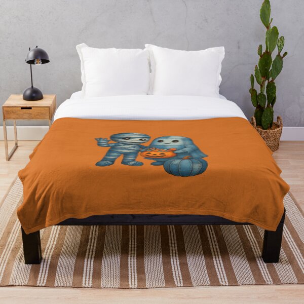Item preview, Halloween Patchwork Denim – Cute Mummy, Ghost, Cat & Pumpkin Design designed and sold by Artinkcreative.