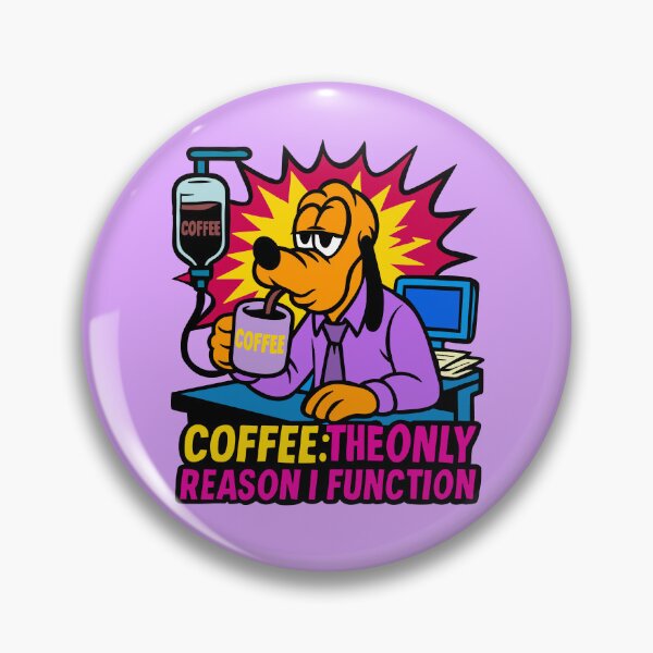 Item preview, ☕ Pluto Coffee Addict – The Only Reason I Function | Funny Office Dog designed and sold by UnicornDreamers.