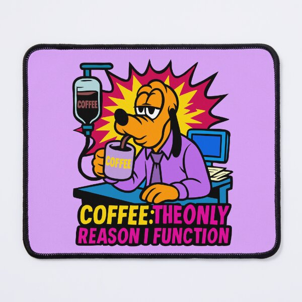 Item preview, ☕ Pluto Coffee Addict – The Only Reason I Function | Funny Office Dog designed and sold by UnicornDreamers.