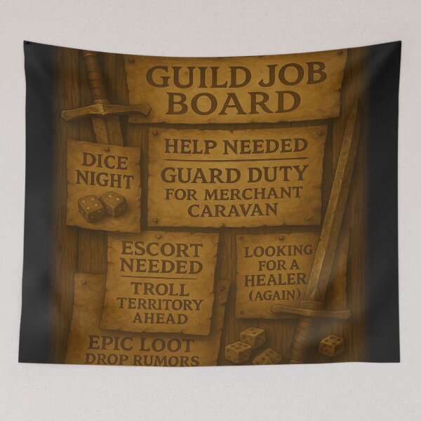Item preview, Medic Guild Job Board – Caravan Guard Duty & Loot Rumors Quest Art designed and sold by fairmaiden7.
