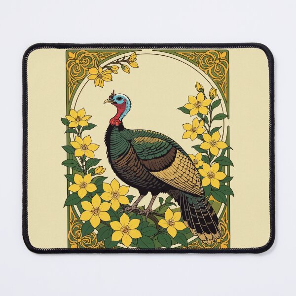 Item preview, Wild Turkey Game Bird And Jasmine Flowers Illustration designed and sold by taiche.