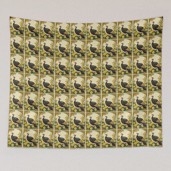 Item preview, Wild Turkey Game Bird And Jasmine Flowers Illustration designed and sold by taiche.