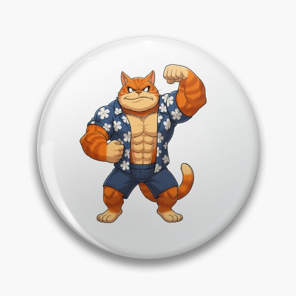 Item preview, Funny Cat Gym Shorts for Men – Muscle Cat Flex Hawaiian Summer Shorts, Workout Beachwear, Cartoon Cat Print Streetwear designed and sold by CatMoods.