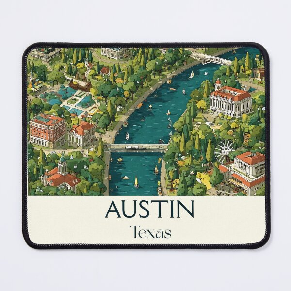 Item preview, Austin Texas Vintage Travel Poster | Retro Cityscape Art designed and sold by TuncGK.