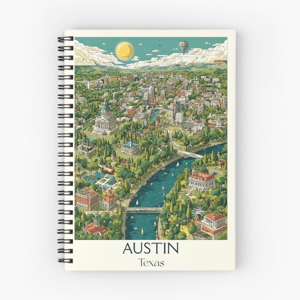 Item preview, Austin Texas Vintage Travel Poster | Retro Cityscape Art designed and sold by TuncGK.