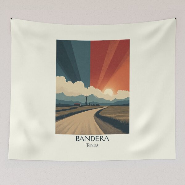 Item preview, Bandera Texas Vintage Travel Poster | Cowboy Capital Art designed and sold by TuncGK.