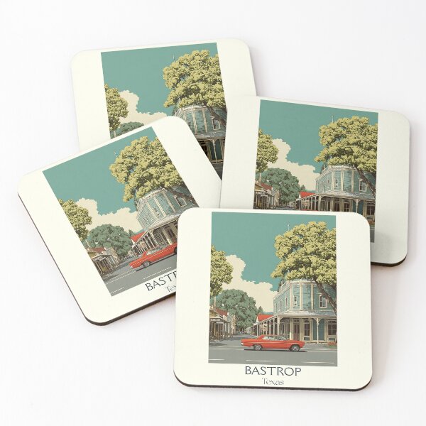 Item preview, Bastrop Texas Vintage Travel Poster | Historic Main Street Art designed and sold by TuncGK.
