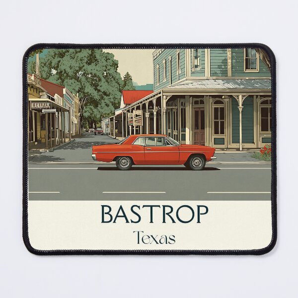Item preview, Bastrop Texas Vintage Travel Poster | Historic Main Street Art designed and sold by TuncGK.