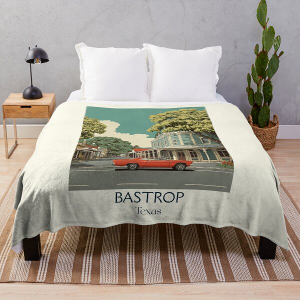 Item preview, Bastrop Texas Vintage Travel Poster | Historic Main Street Art designed and sold by TuncGK.