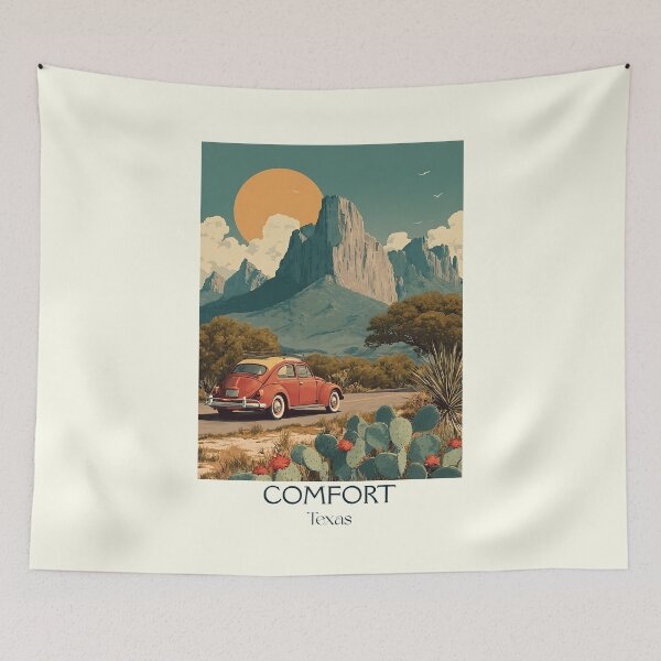Item preview, Comfort Texas Vintage Travel Poster | Texas Hill Country Art designed and sold by TuncGK.