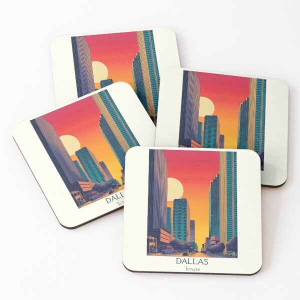Item preview, Dallas Texas Vintage Travel Poster | Retro Skyline Art designed and sold by TuncGK.