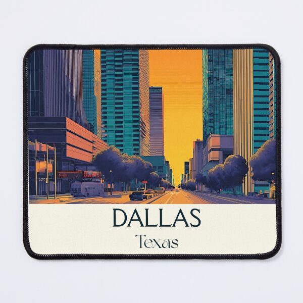 Item preview, Dallas Texas Vintage Travel Poster | Retro Skyline Art designed and sold by TuncGK.