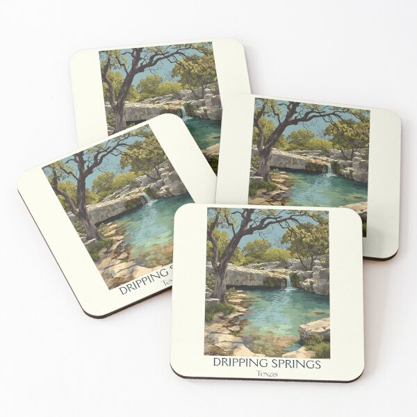 Item preview, Dripping Springs Texas Vintage Travel Poster | Hill Country Oasis designed and sold by TuncGK.