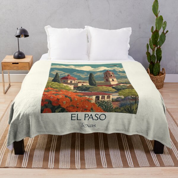 Item preview, El Paso Texas Vintage Travel Poster | Franklin Mountains Art designed and sold by TuncGK.