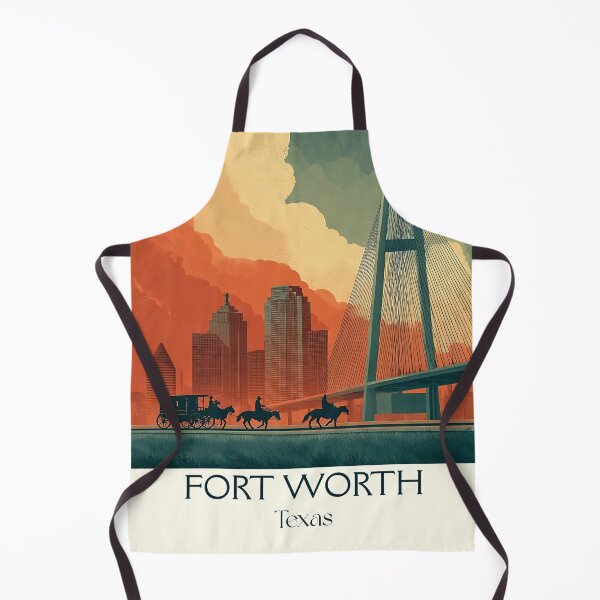 Item preview, Fort Worth Texas Vintage Travel Poster | Modern Cowtown Skyline designed and sold by TuncGK.