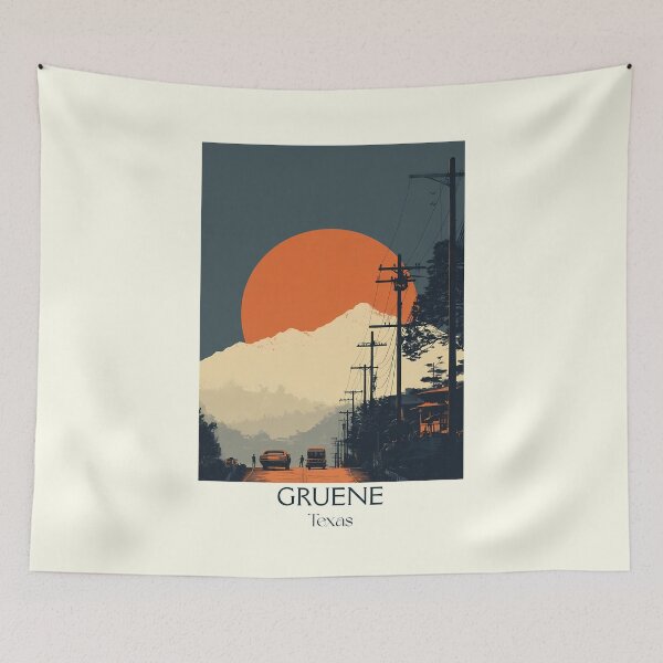 Item preview, Gruene Texas Vintage Travel Poster | Retro Texas Dance Hall designed and sold by TuncGK.