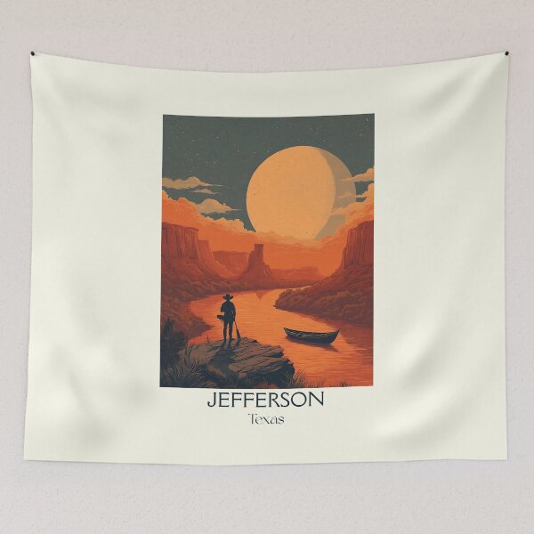 Item preview, Jefferson Texas Vintage Travel Poster | East Texas Bayou Art designed and sold by TuncGK.