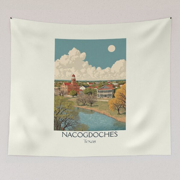 Item preview, Nacogdoches Texas Vintage Travel Poster | Oldest Town in Texas designed and sold by TuncGK.