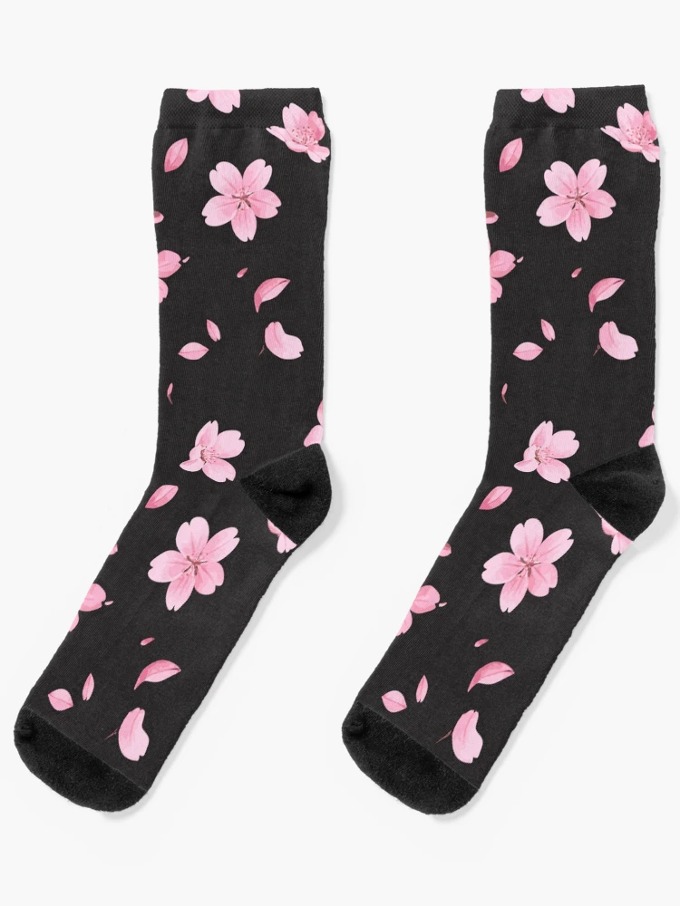  Falling Sakura Blossoms Socks