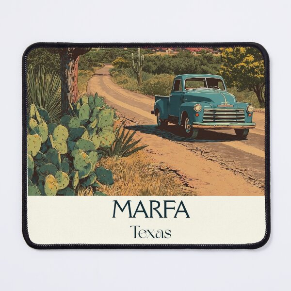 Item preview, Marfa Texas Vintage Travel Poster | West Texas Desert Art designed and sold by TuncGK.