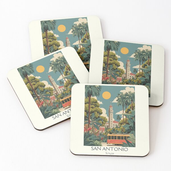 Item preview, San Antonio Texas Vintage Travel Poster | River City Art designed and sold by TuncGK.