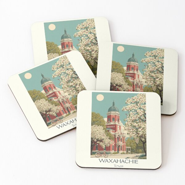 Item preview, Waxahachie Texas Vintage Travel Poster | Gingerbread City Art designed and sold by TuncGK.