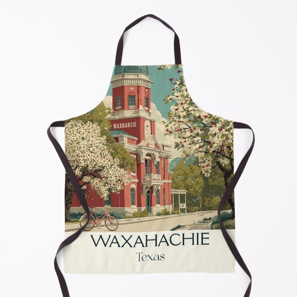 Item preview, Waxahachie Texas Vintage Travel Poster | Gingerbread City Art designed and sold by TuncGK.